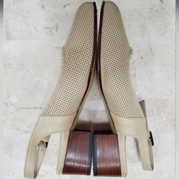 Valleverde sling back shoes womens size 36 US 6.5 beige perforated leather Italy - Picture 4 of 16